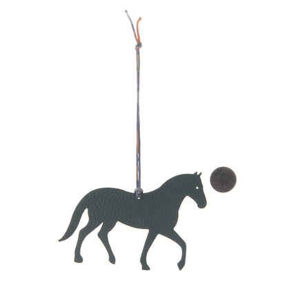 Hermes Epsom Togo Petit H Horse Bag Charm Bordeaux Malachite 2 of 4