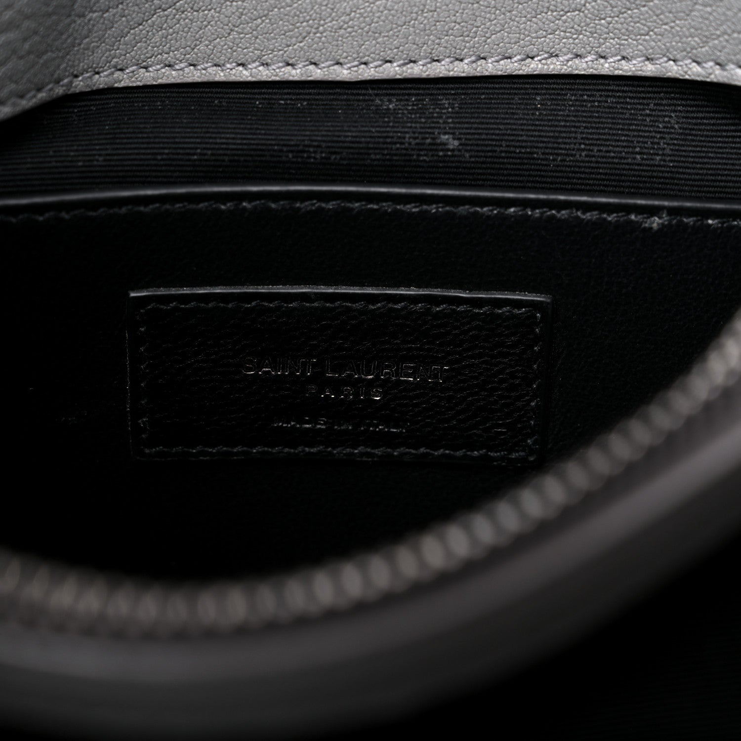 Saint Laurent Sheepskin Matelasse Chevron Monogram Medium College Bag Granite 7 of 16
