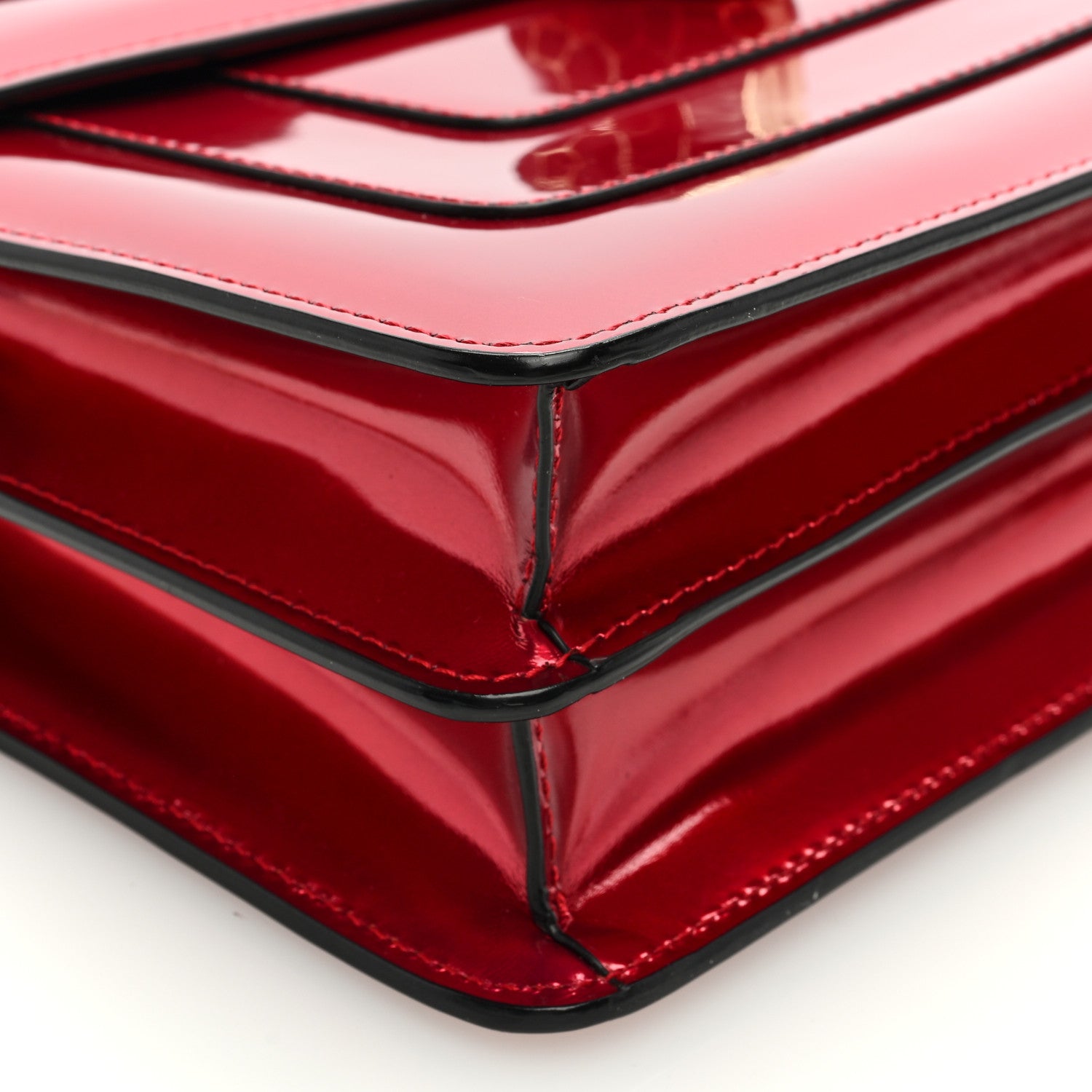 Bulgari Metallic Calfskin Serpenti Forever Shoulder Bag Red 9 of 10