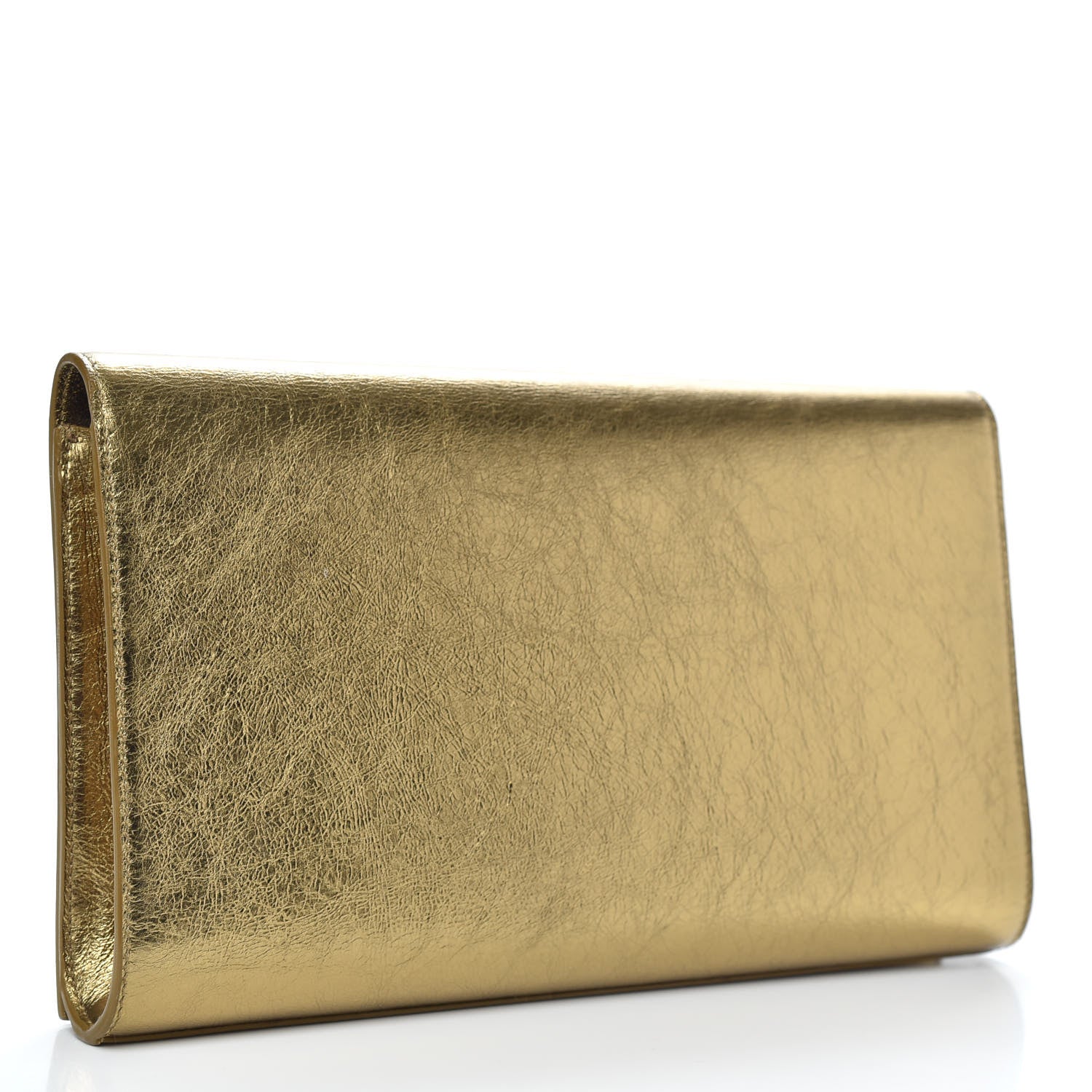 Saint Laurent Metallic Calfskin Monogram Large Belle De Jour Clutch Gold 3 of 10