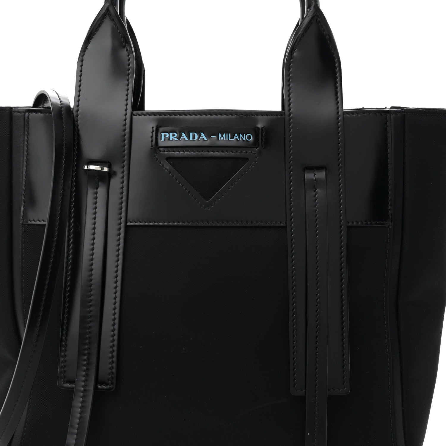 Prada Tessuto Nylon Spazzolato Small Ouverture Top Handle Bag Black 7 of 11