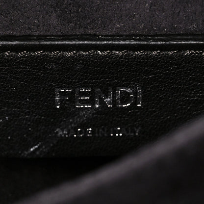 Fendi Vitello Liberty Lucido Metal Monster Eyes Studded Small Kan I Shoulder Bag Black 6 of 14