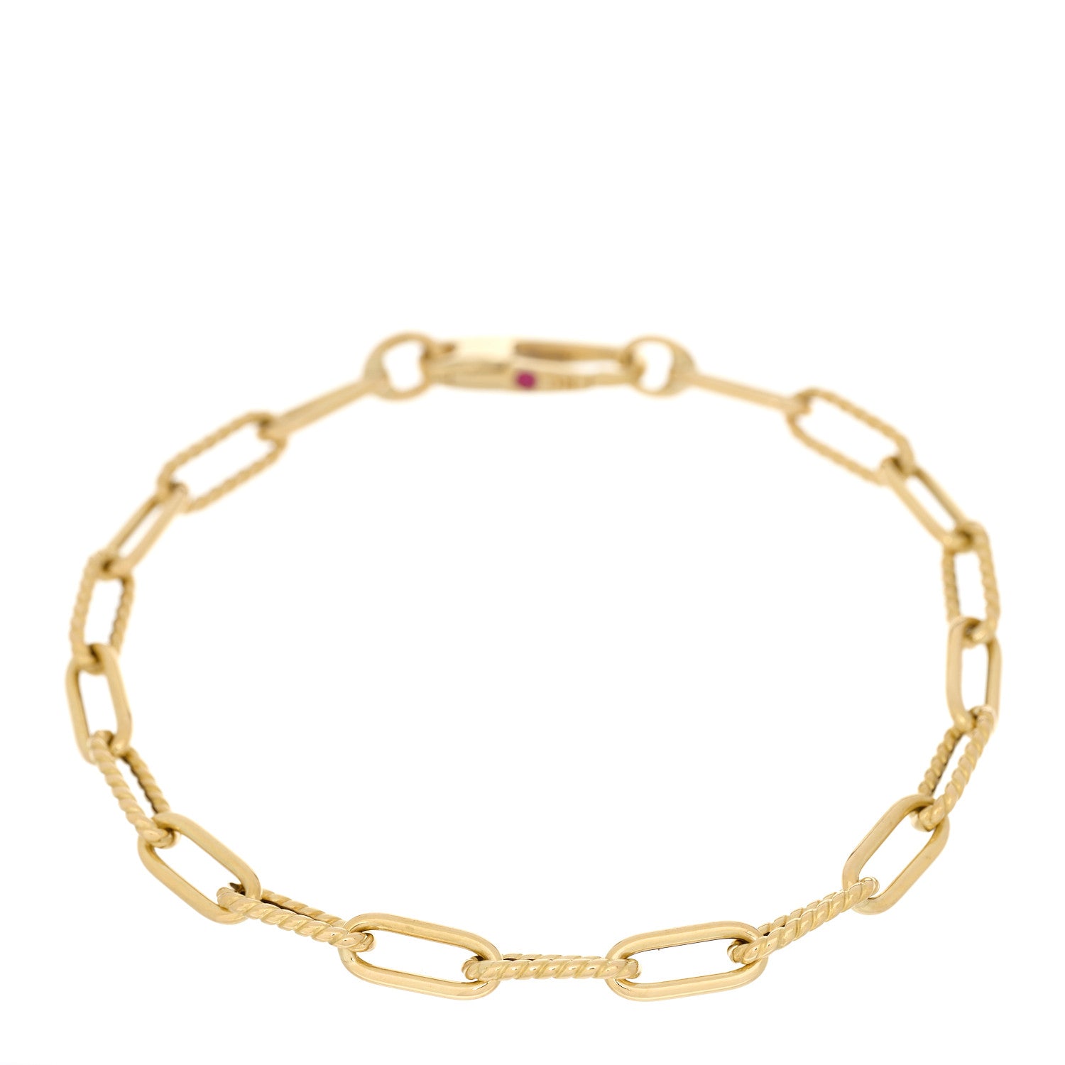 Roberto Coin 18K Yellow Gold Fluted Paper Clip Link Bracelet 1 of 3