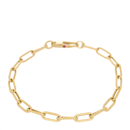 Roberto Coin 18K Yellow Gold Fluted Paper Clip Link Bracelet 1 of 3