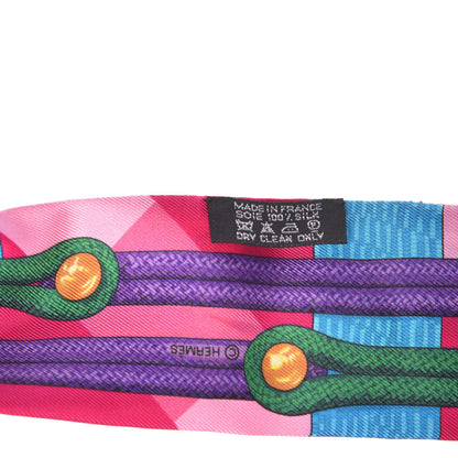 Hermes Silk Brandebourgs Twilly Fuchsia Turquoise Emeraude 3 of 5