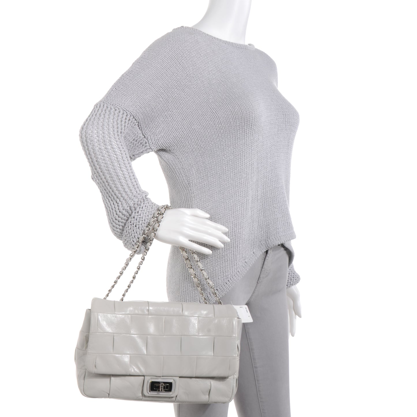 Lambskin Igloo Single Flap Light Grey