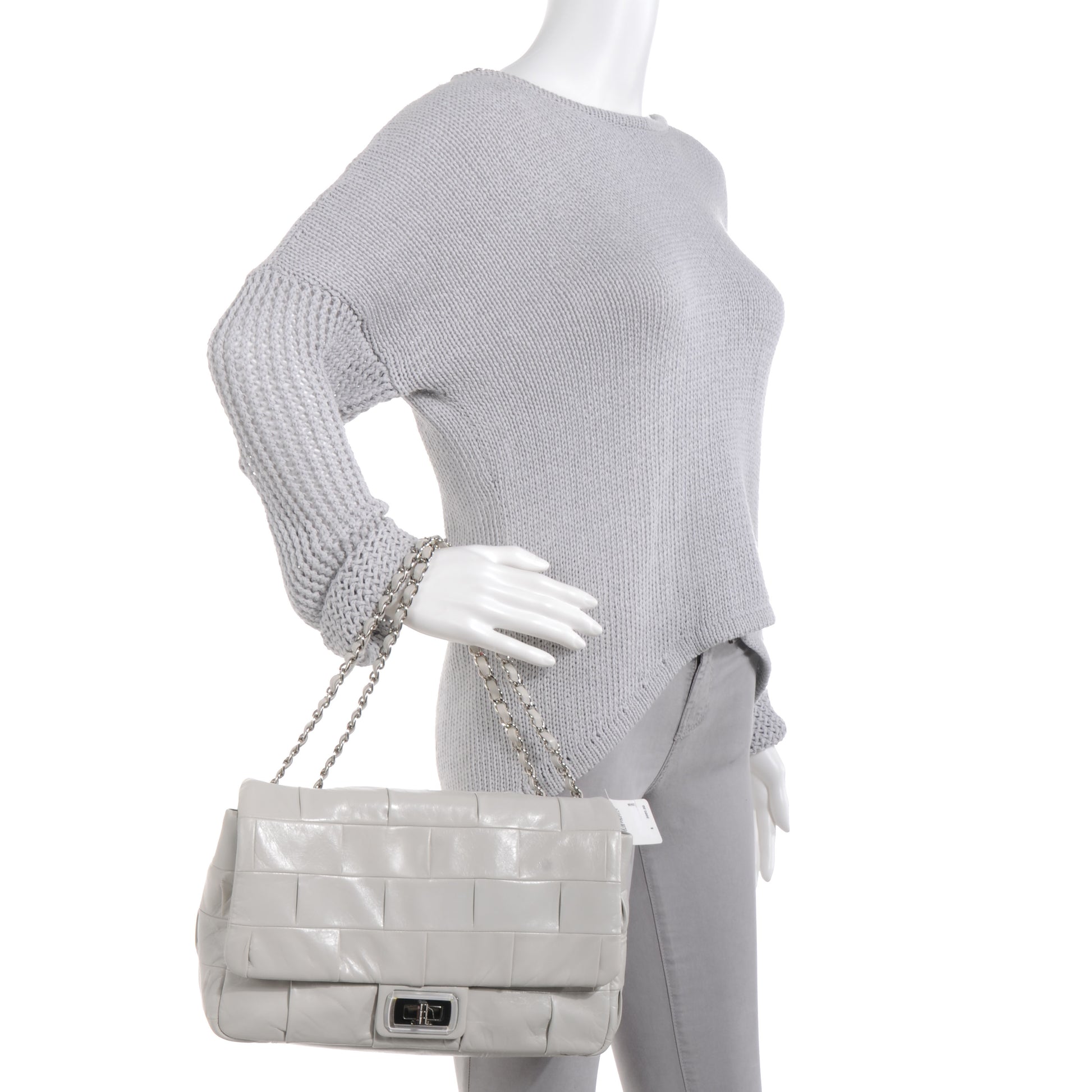 Chanel Lambskin Igloo Single Flap Light Grey 2 of 9