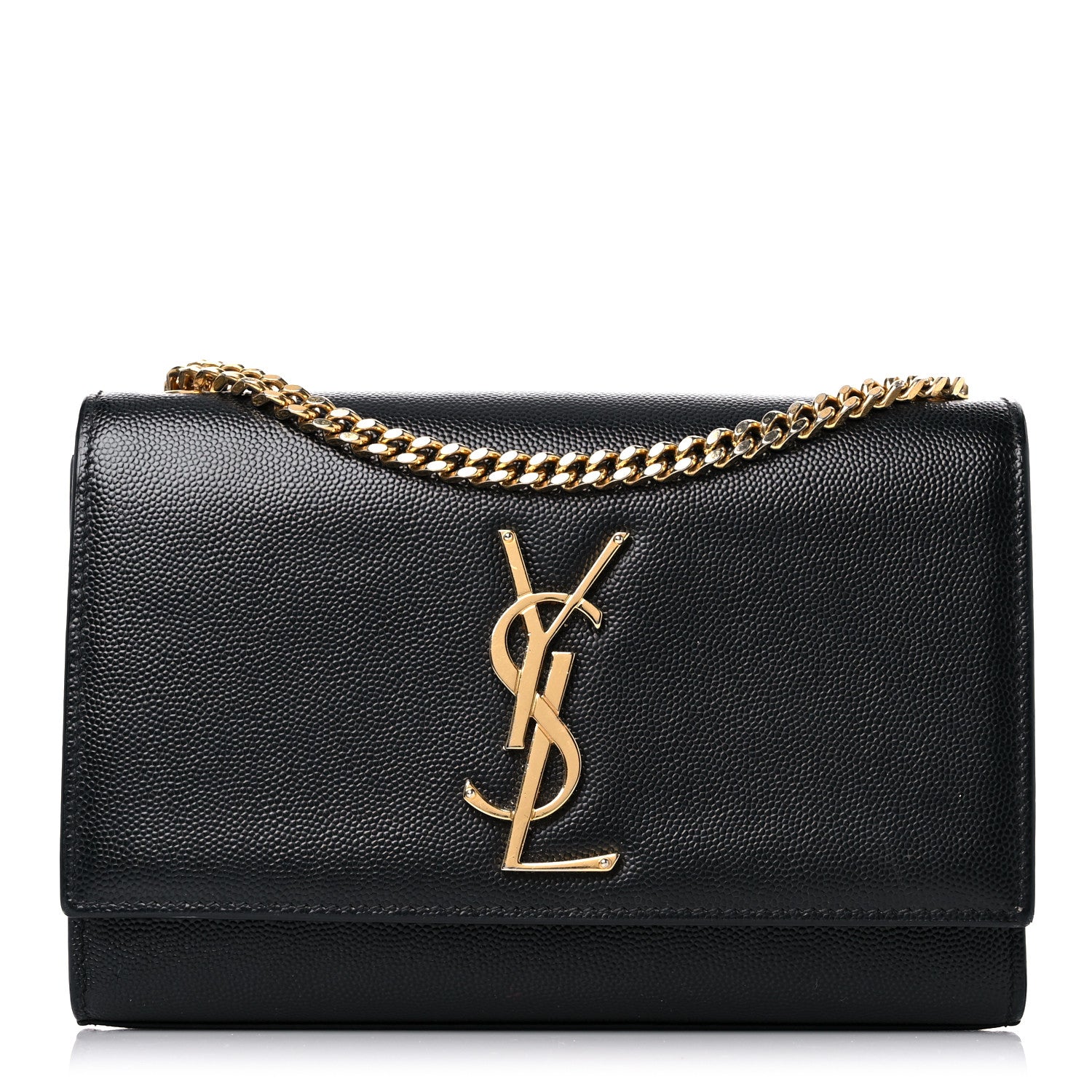 Saint Laurent Grain De Poudre Small Monogram Kate Satchel Black 1 of 12