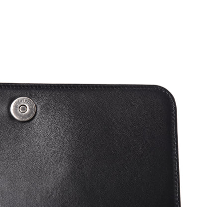 Chanel Grained Calfskin Chevron Quilted Boy Wallet On Chain WOC Black 12 of 14