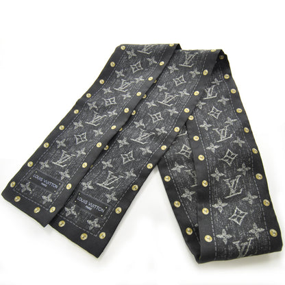 Louis Vuitton Silk Monogram New Denim Bandana Black 4 of 4