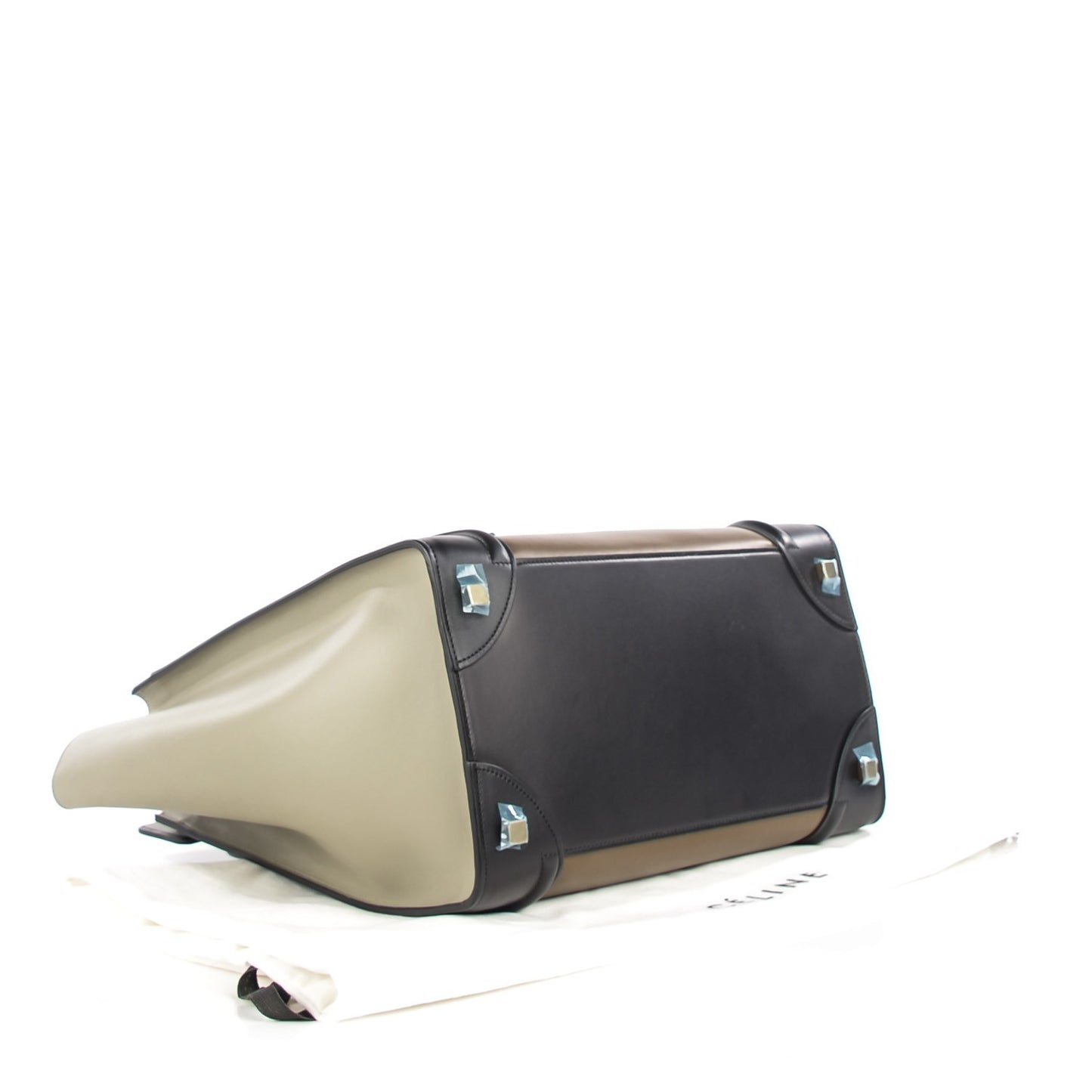 Satin Calfskin Mini Tri-Color Luggage Beige