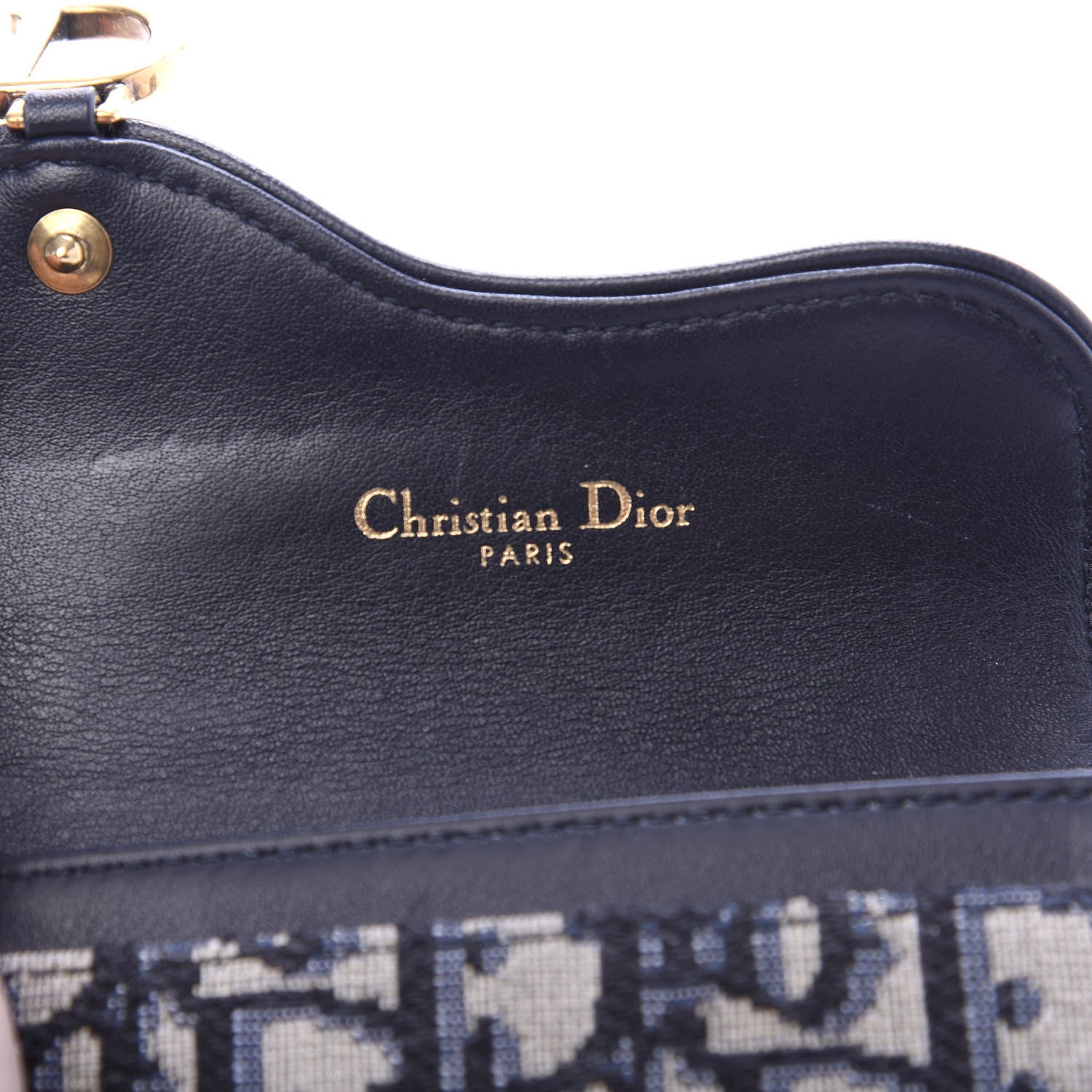 Christian Dior Oblique Saddle Card Holder Blue 6 of 8