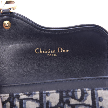 Christian Dior Oblique Saddle Card Holder Blue 6 of 8