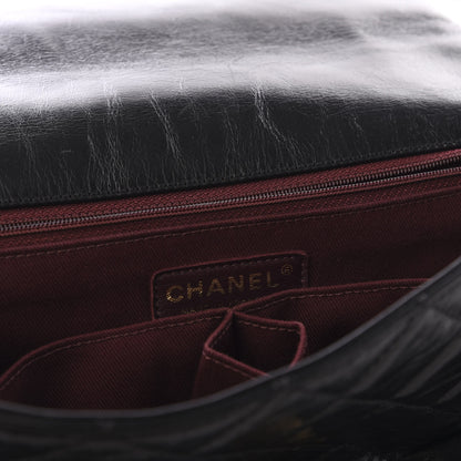 Chanel Glazed Calfskin Large Castle Rock Flap Black 7 of 9