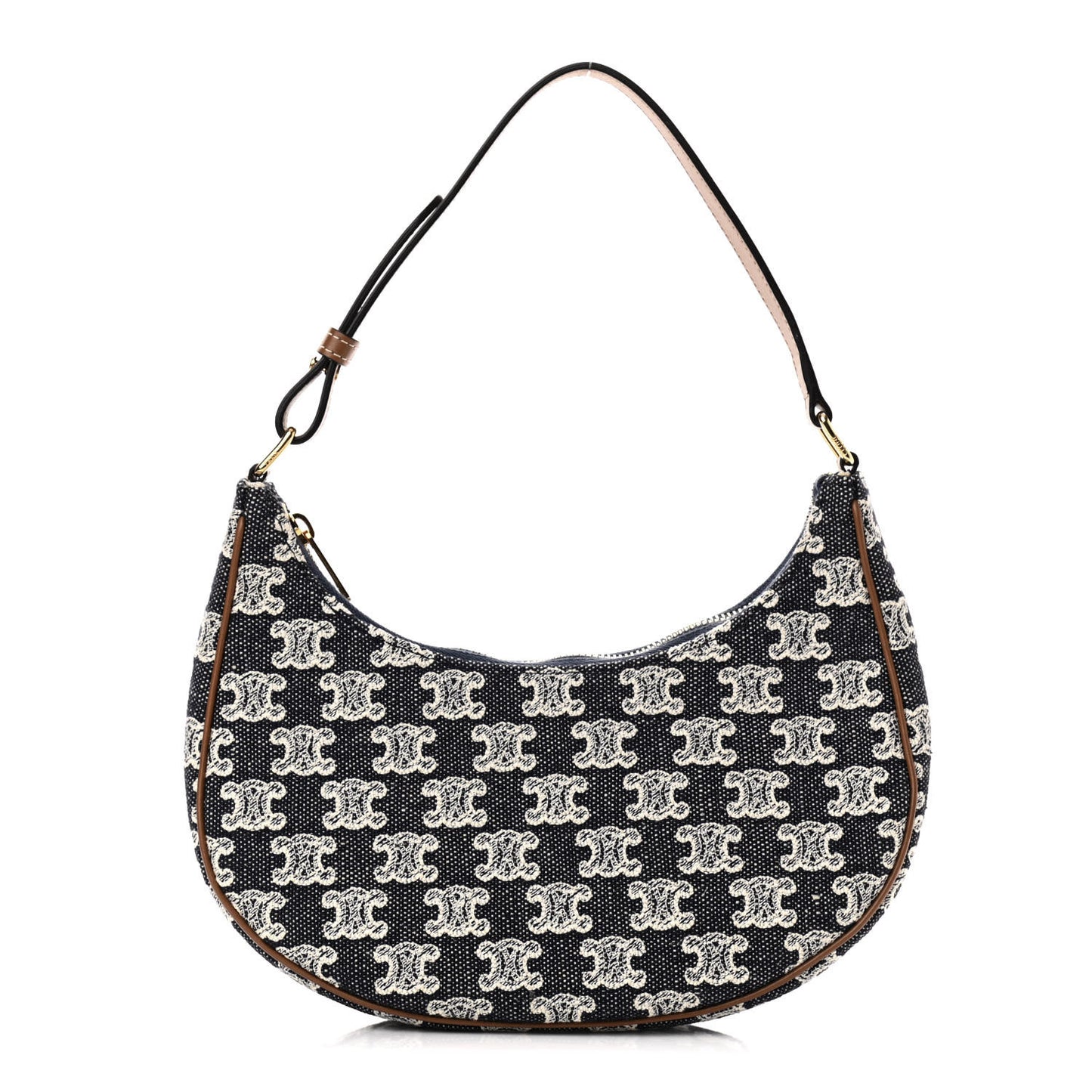 Canvas Calfskin Ava Triomphe Shoulder Bag Blue