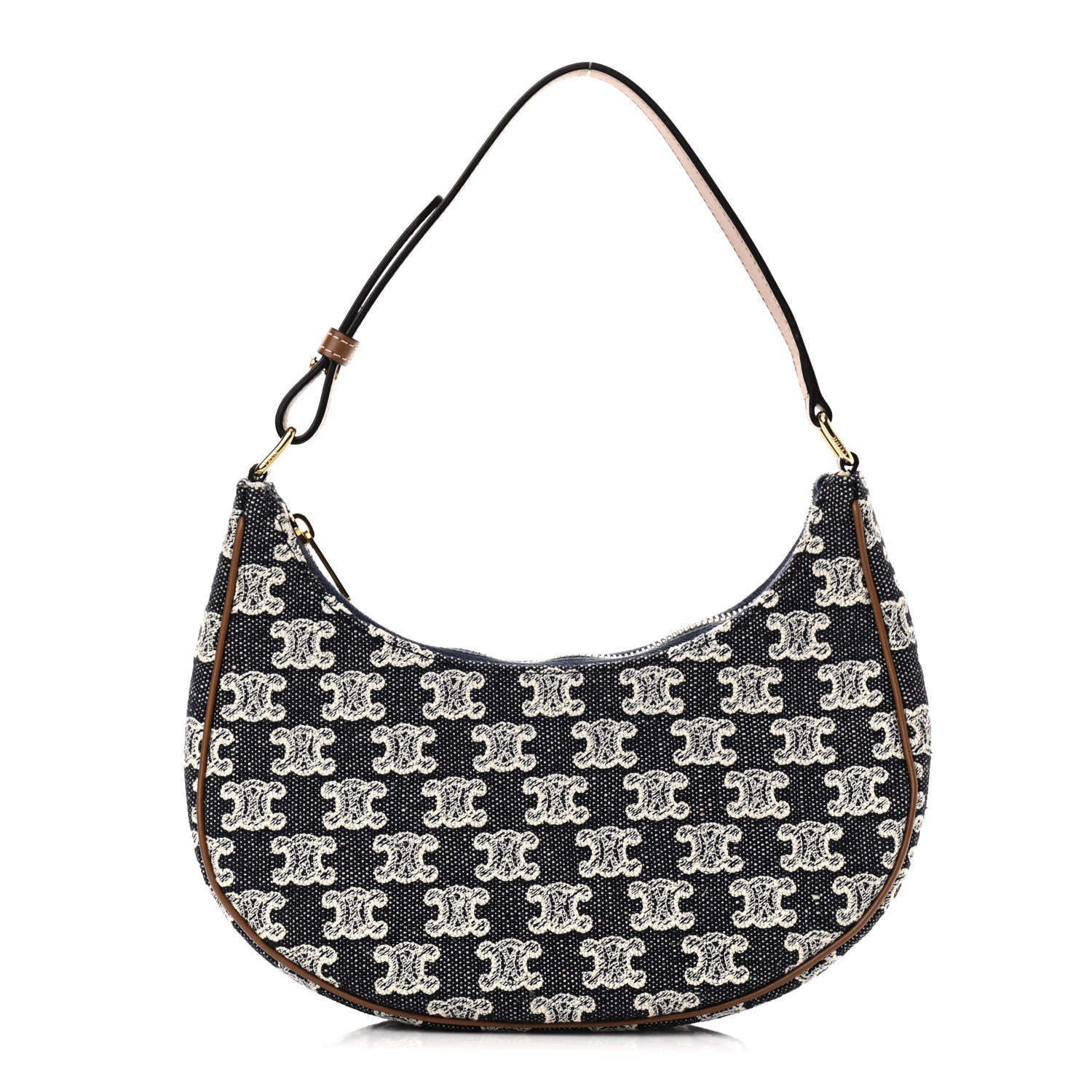 Celine Canvas Calfskin Ava Triomphe Shoulder Bag Blue 1 of 11