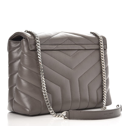 Saint Laurent Calfskin Y Quilted Monogram Small Loulou Chain Satchel Earth 3 of 7