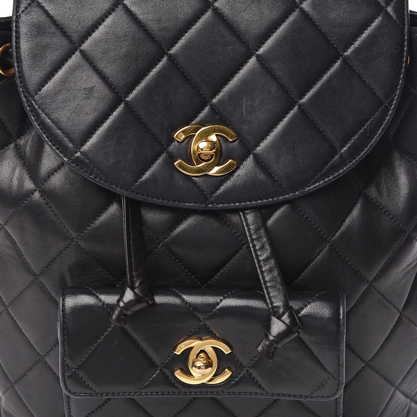 Lambskin Quilted CC Chain Backpack Black