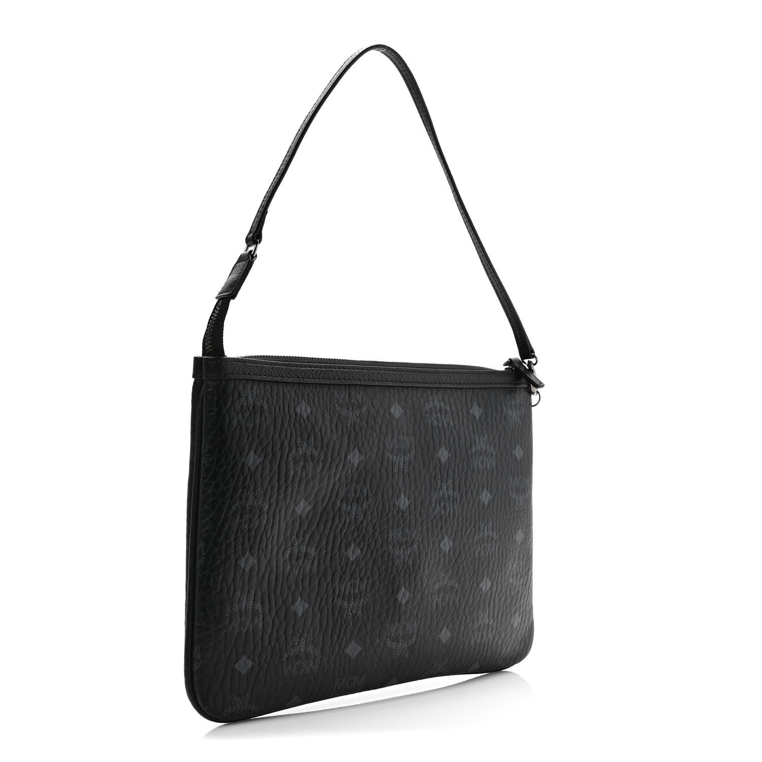 MCM Visetos Liz Shopper Tote Pouch Black 2 of 6