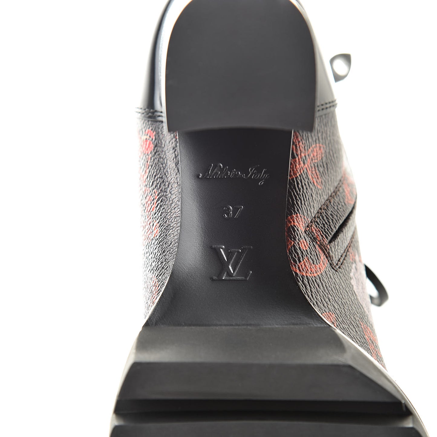Patent Calfskin Catogram Star Trail Ankle Boots 37 Black Marron