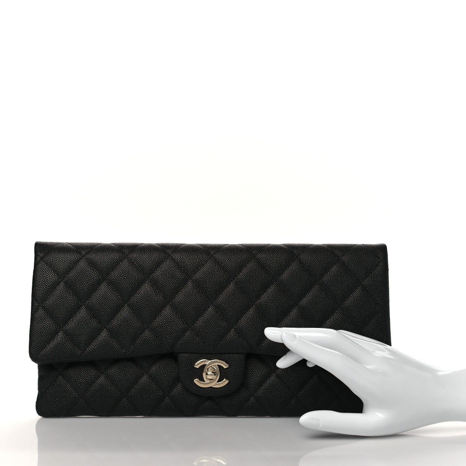 Chanel Caviar Quilted Flap Clutch Black 2 of 10