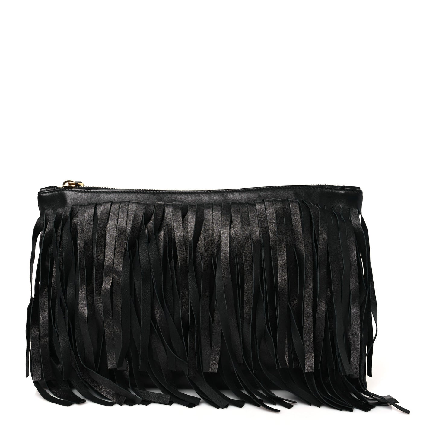 Nappa Fringe Clutch Black