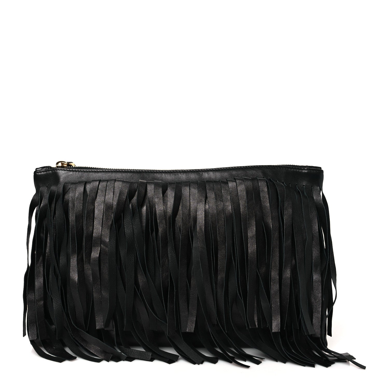 Prada Nappa Fringe Clutch Black 1 of 10
