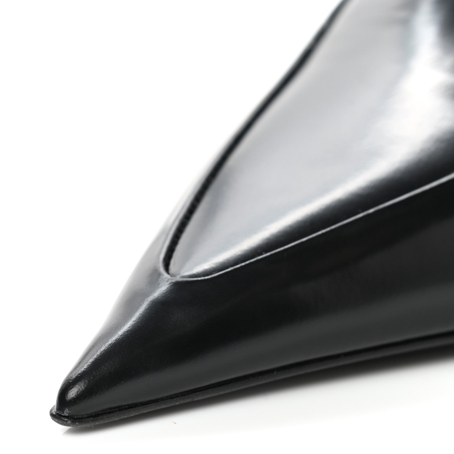Prada Spazzolato Triangle Logo Pointed Toe 55mm Mules 38 Black 7 of 8