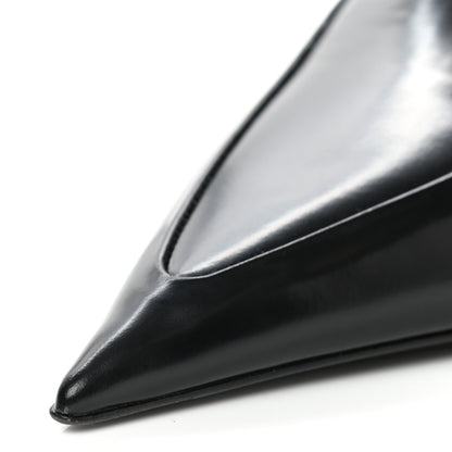 Prada Spazzolato Triangle Logo Pointed Toe 55mm Mules 38 Black 7 of 8