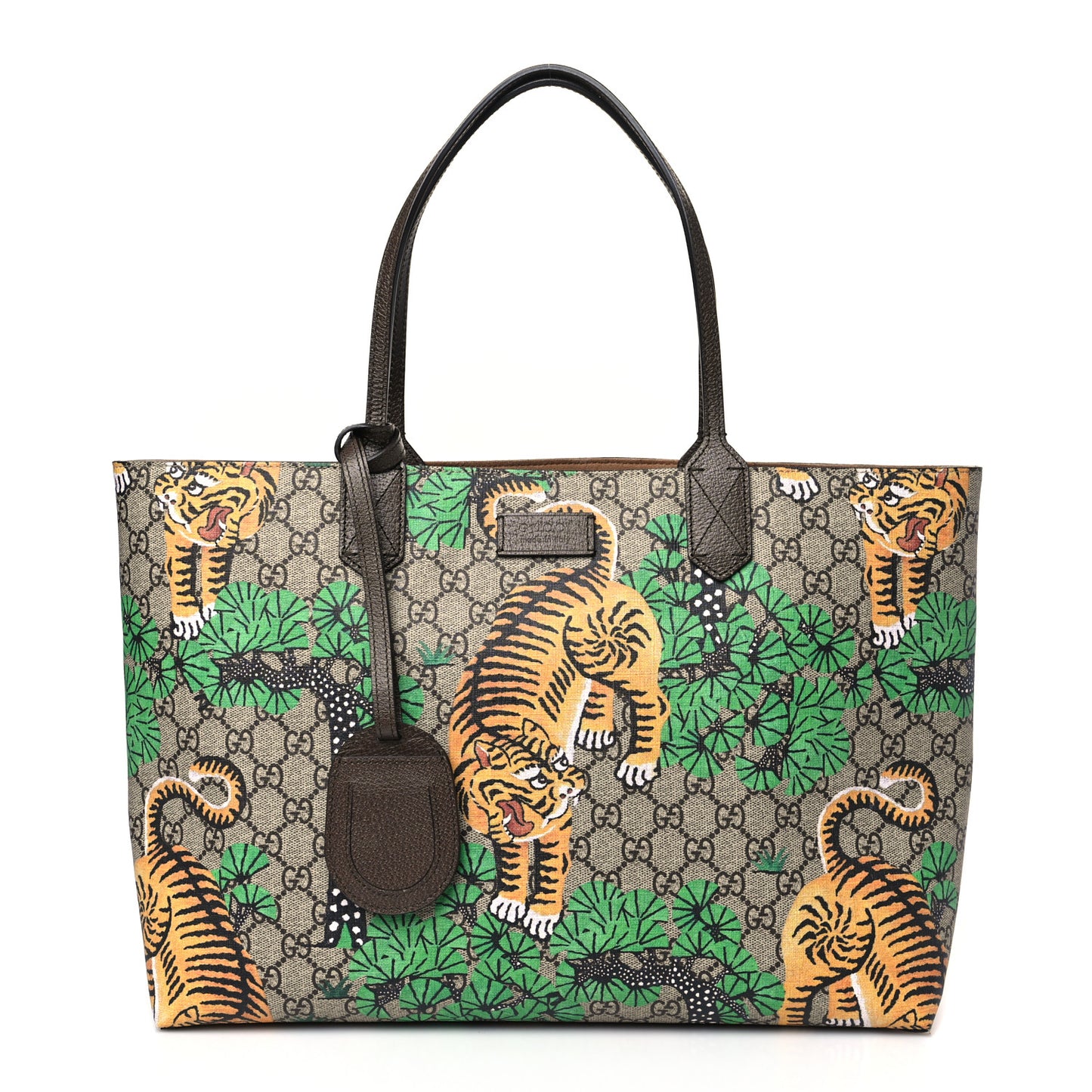 GG Supreme Monogram Bengal Medium Shopping Tote Beige Yard