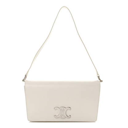 Celine Shiny Calfskin Trapeze Triomphe Bag White 1 of 13