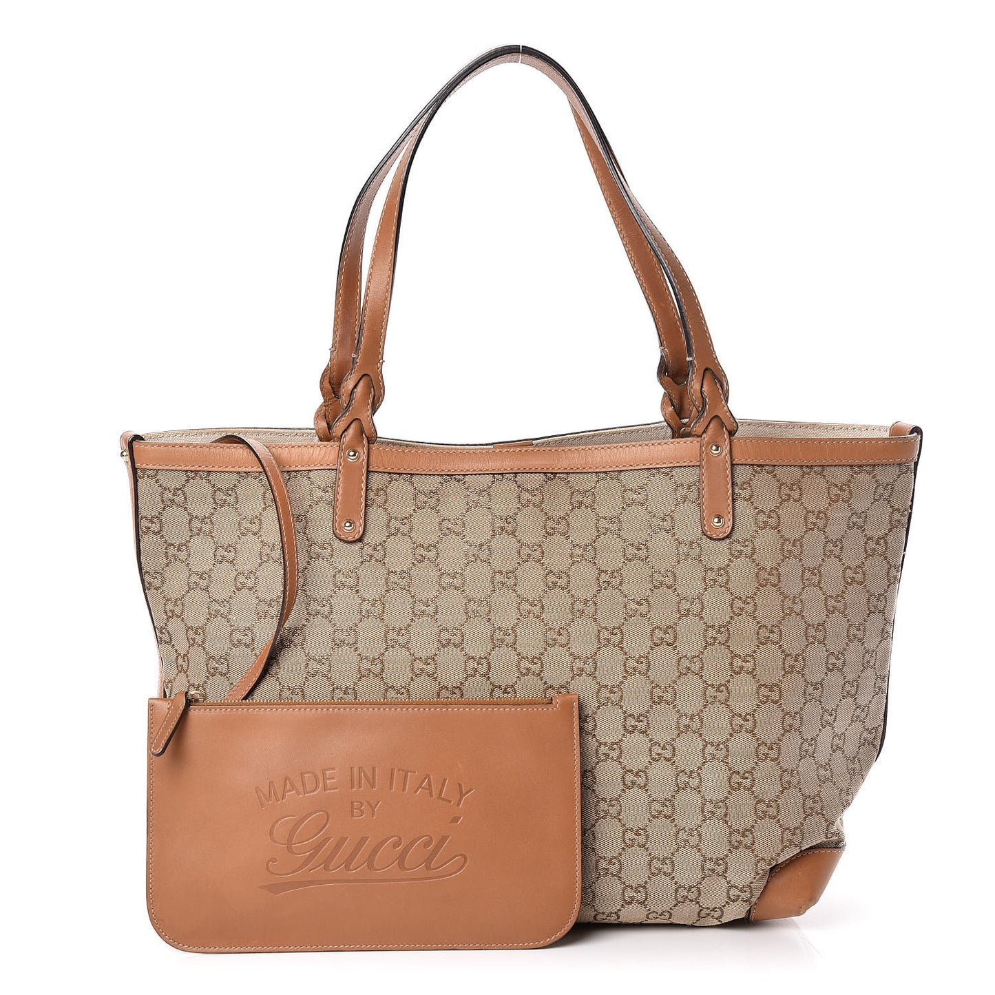 Metallic Monogram Medium Craft Tote Brown