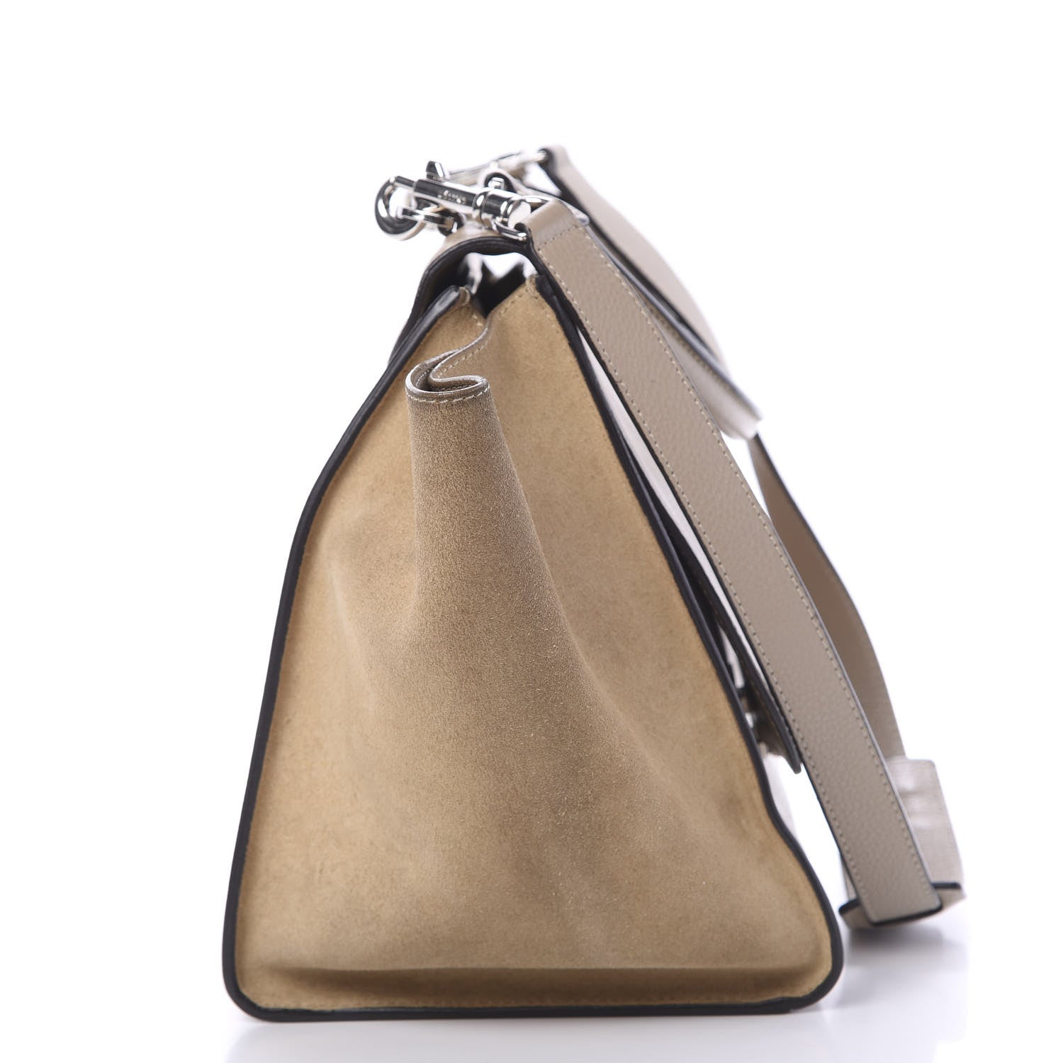 Celine Drummed Calfskin Suede Medium Trapeze Dune 17 of 17