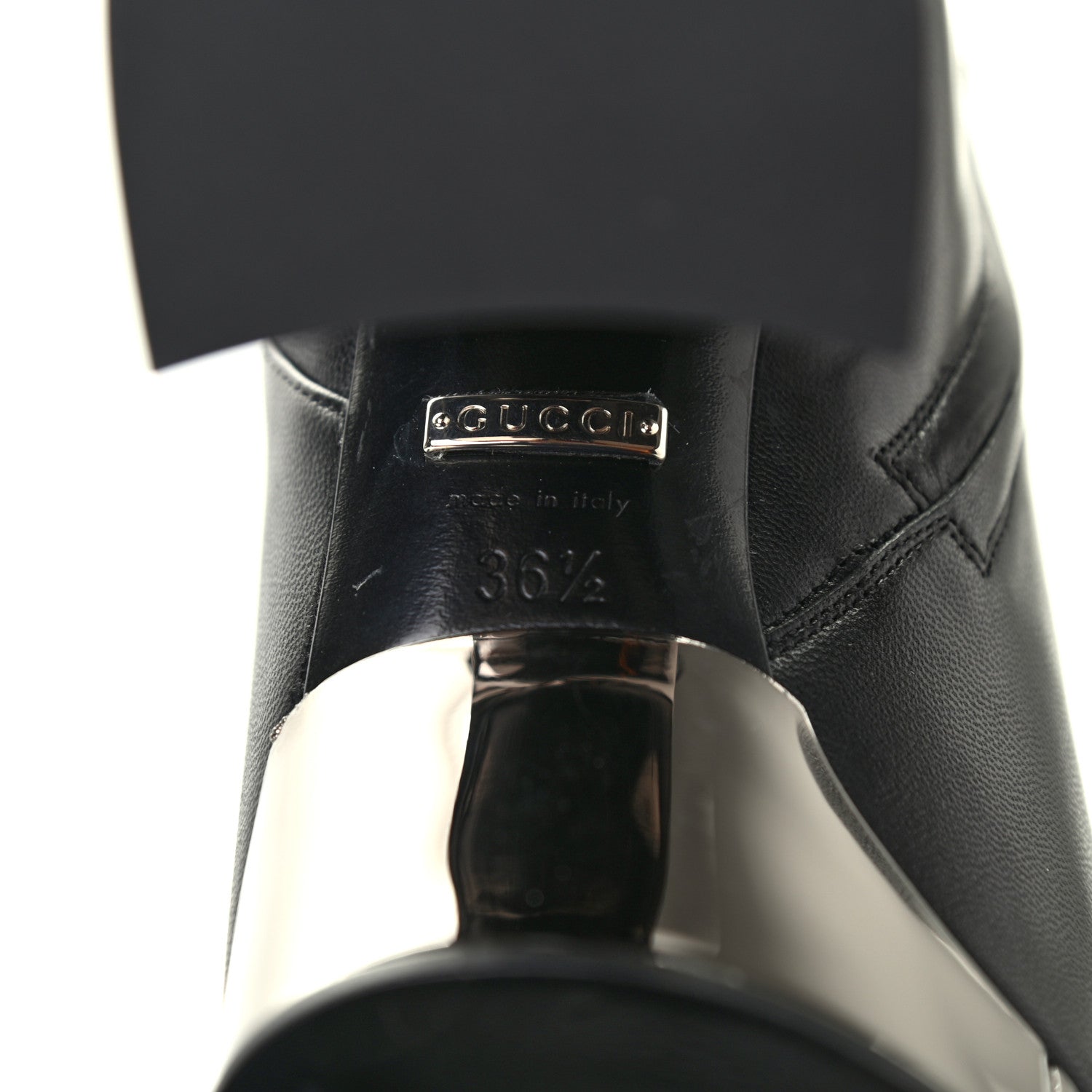 Gucci Malaga Kid Chrome Ankle Boots 36.5 Black 6 of 8