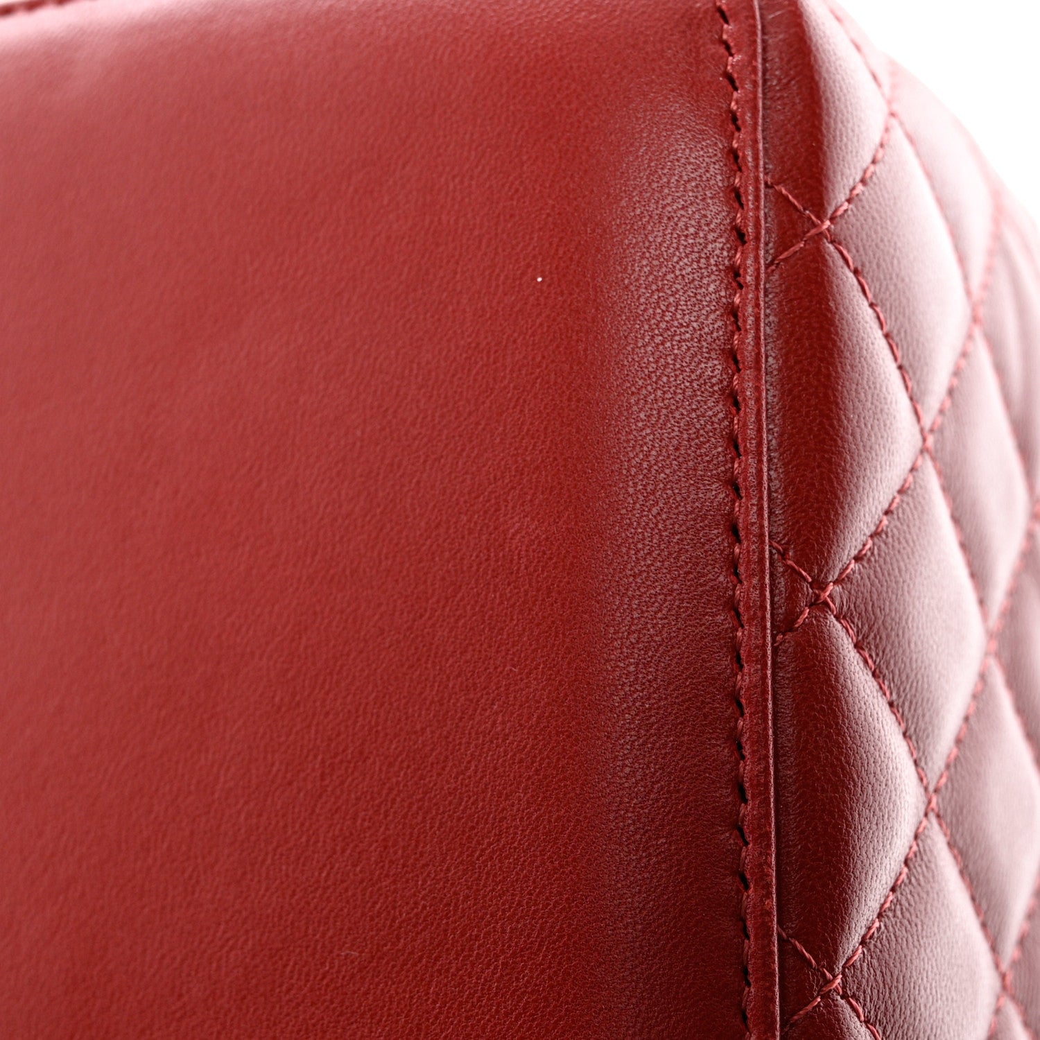 Chanel Caviar Quilted Top Handle Jewelry Case Red 9 of 10