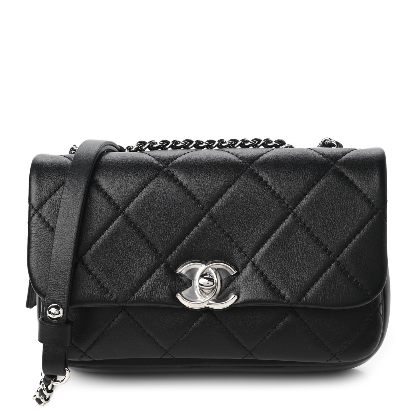 Lambskin Quilted CC Flap Black