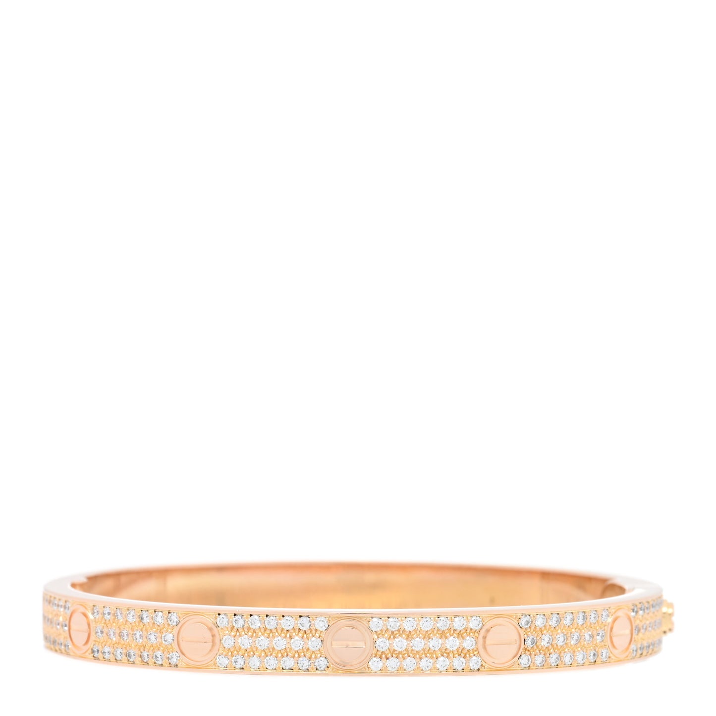 18K Pink Gold Diamond LOVE Paved Bracelet 18