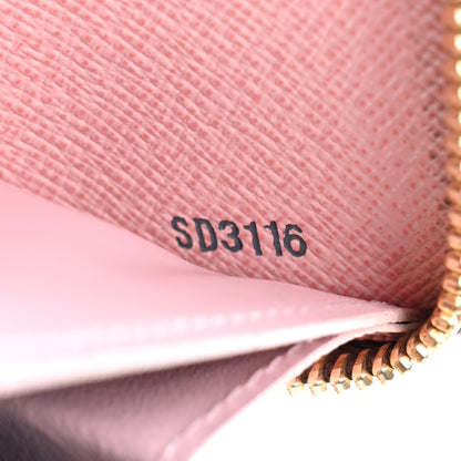 Louis Vuitton Damier Ebene Clemence Wallet Rose Ballerine 7 of 9