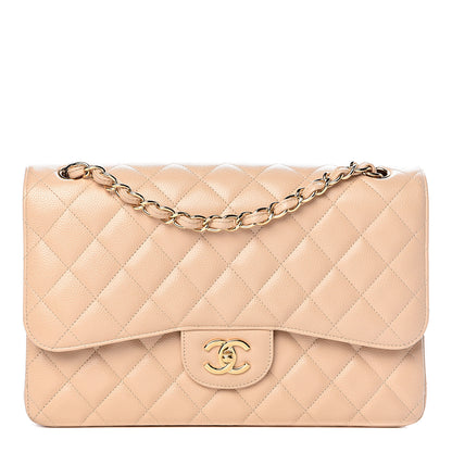 Chanel Caviar Quilted Jumbo Double Flap Beige Clair 1 of 10