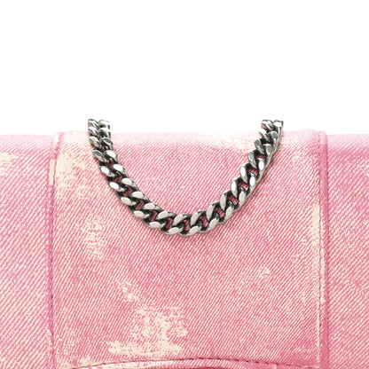 Balenciaga Nappa Denim Printed Hourglass Chain Bag Denim Pink 9 of 12