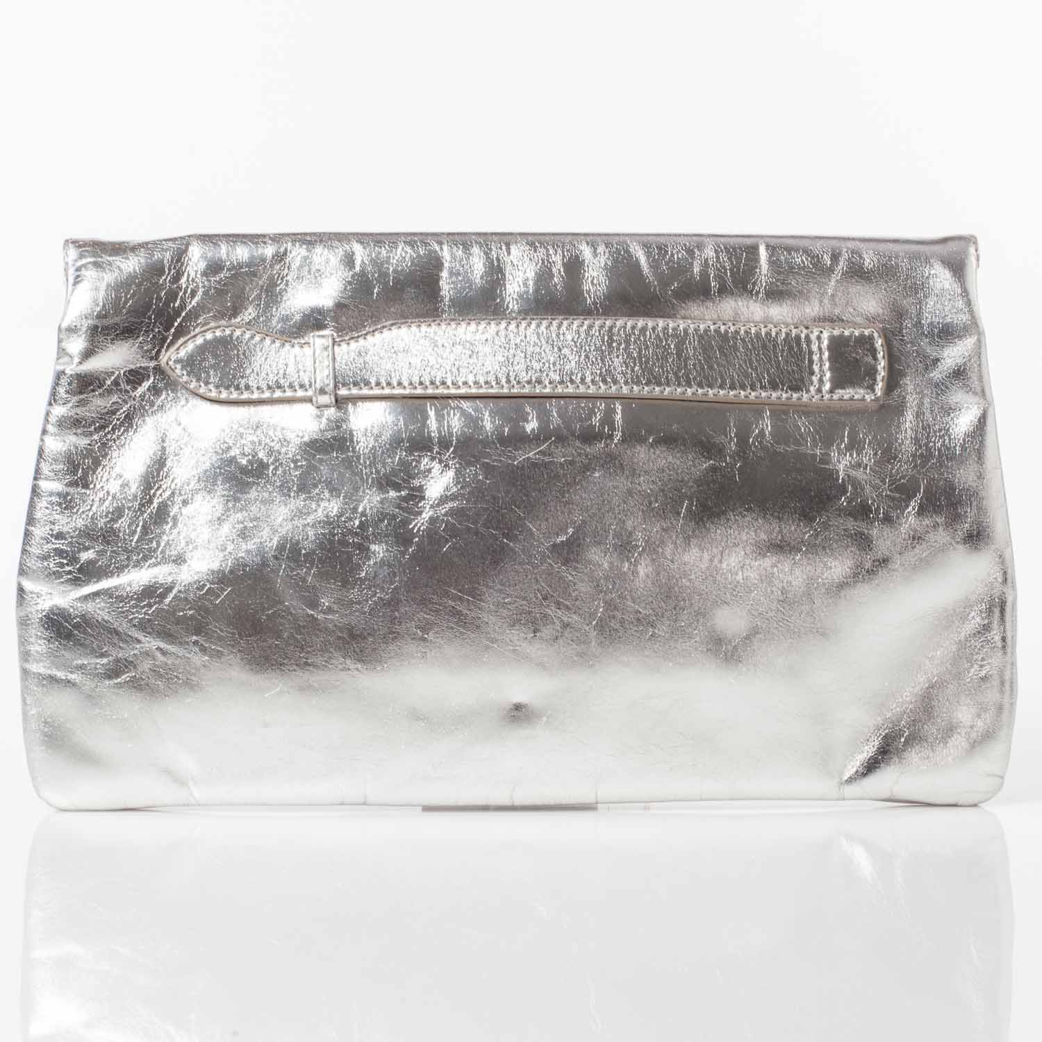 Balenciaga Laminated Calfskin Giant 21 Envelope Clutch Silver Hardware 3 of 11