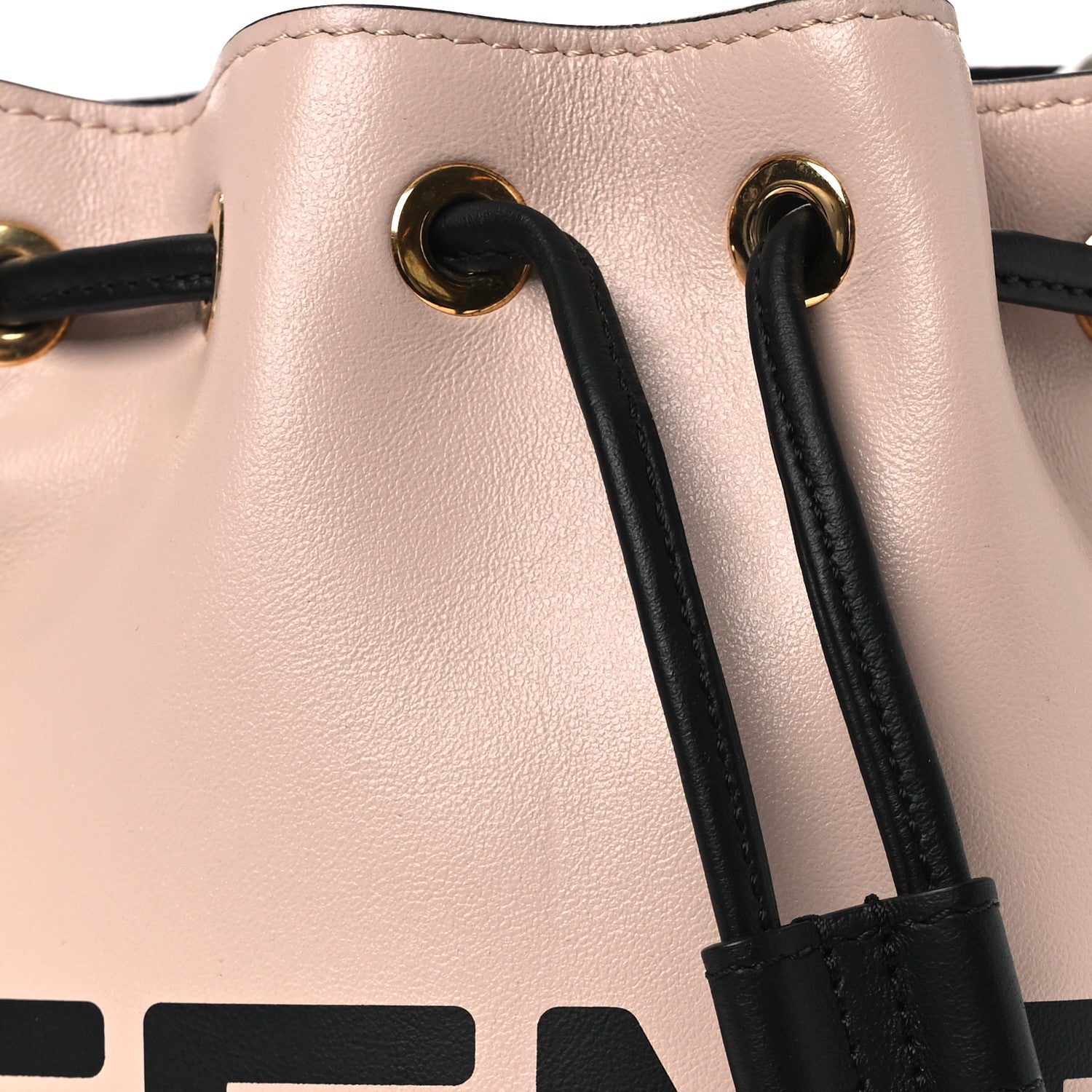 Fendi Vitello Fluffy Grace F is Fendi Logo Embossed Mini Mon Tresor Bucket Bag Rosa Quarzo Black 8 of 11