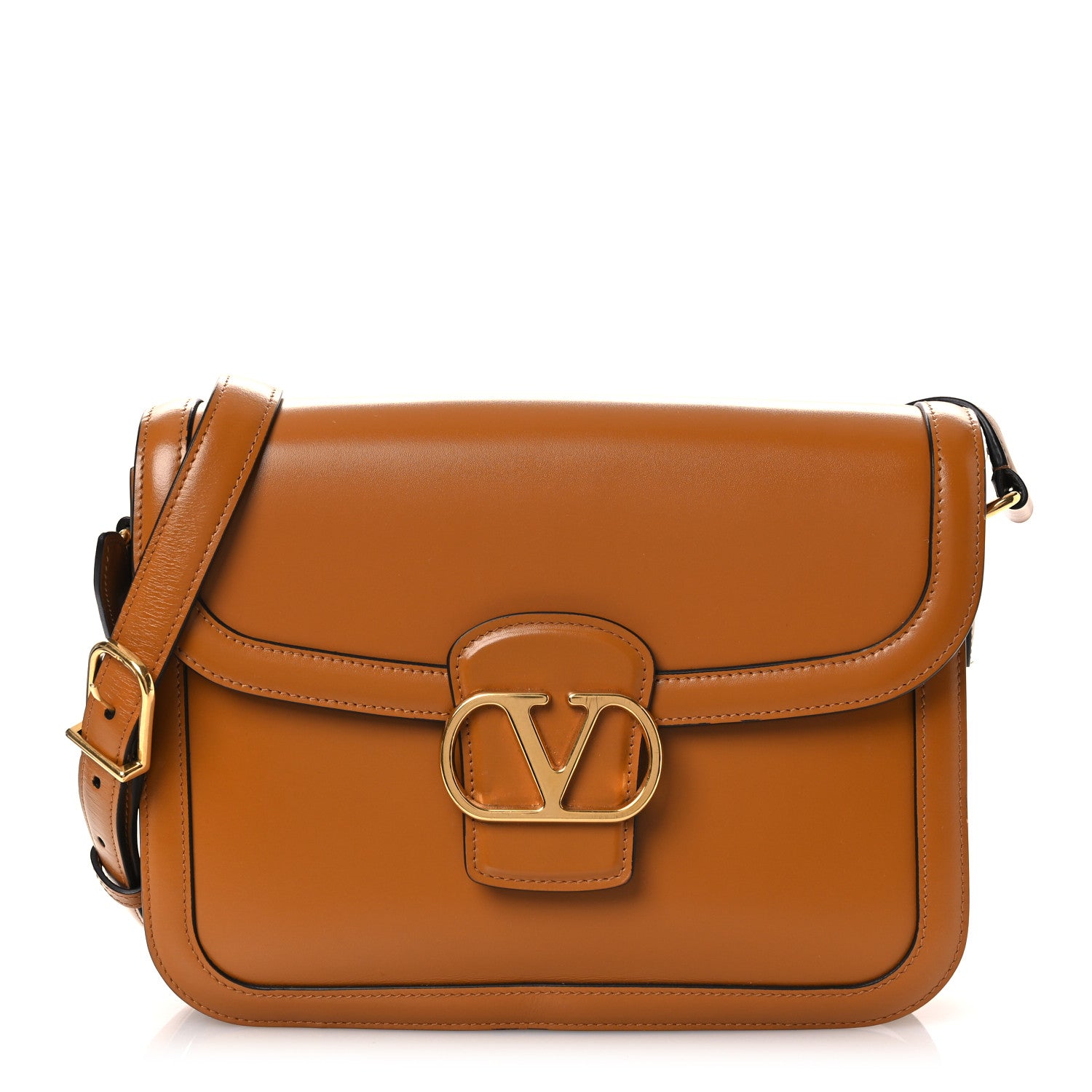 Valentino Garavani Smooth Calfskin 9to5 Shoulder Bag Tan 1 of 12