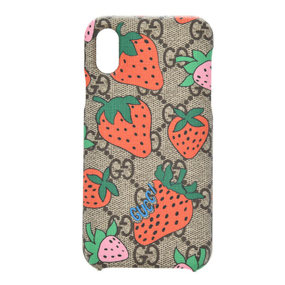 Gucci GG Supreme Monogram Strawberry iPhone X/XS Case 1 of 7