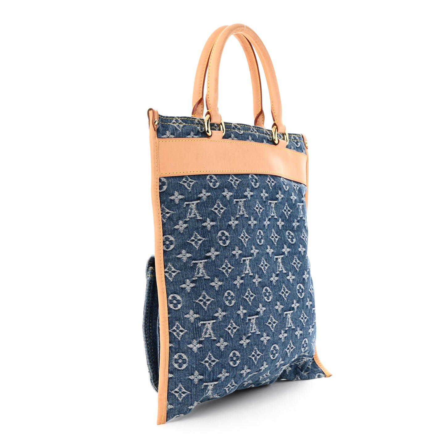 Monogram Denim Sac Plat Blue
