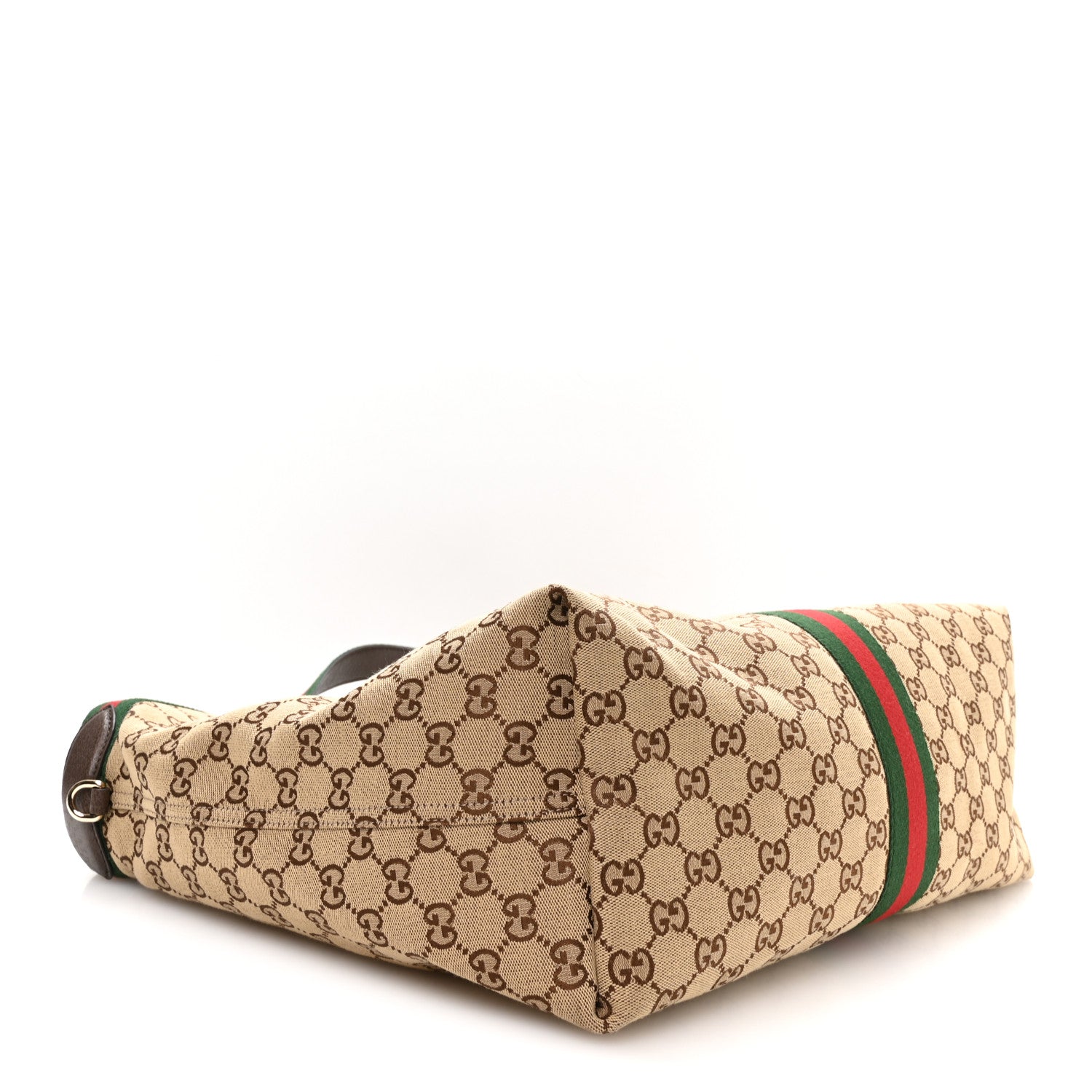 Gucci GG Monogram Web Large Giglio Tote Beige Brown 5 of 10
