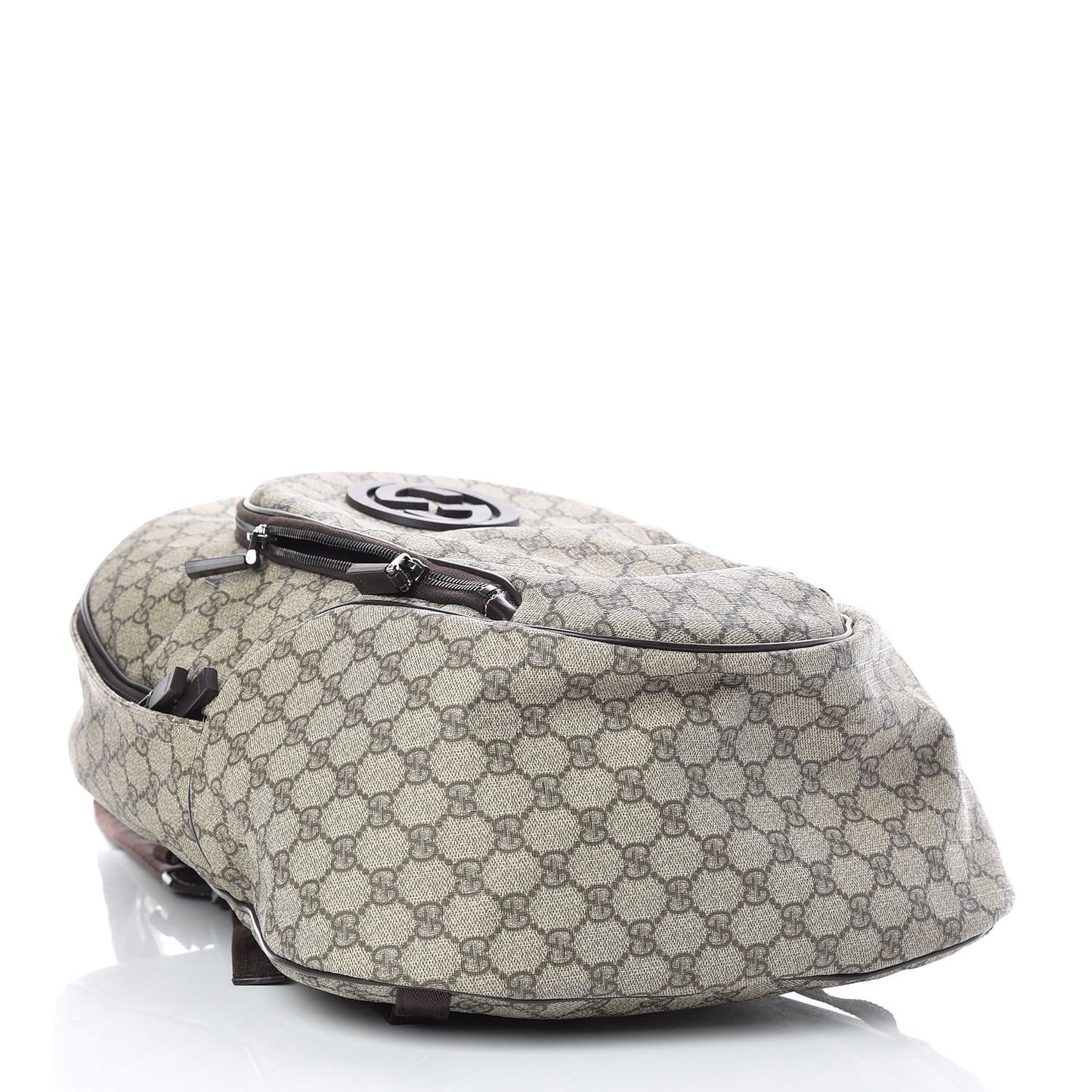 GG Plus Monogram Interlocking G Medium Backpack Dark Brown