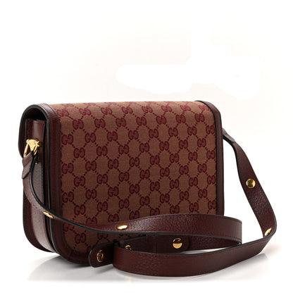 Gucci Monogram Textured Dollar Calfskin Horsebit 1955 Shoulder Bag Sahara Rubino Chardonnay 3 of 10