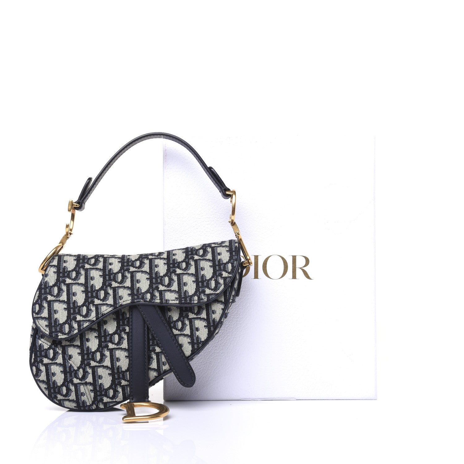 Christian Dior Oblique Mini Saddle Bag Blue 14 of 14