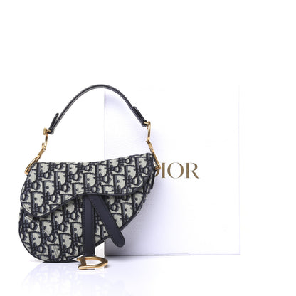 Christian Dior Oblique Mini Saddle Bag Blue 14 of 14